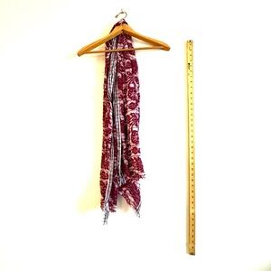 LOFT Burgundy and Black Floral Scarf